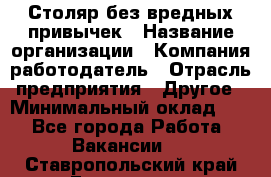 Столяр без вредных привычек › Название организации ­ Компания-работодатель › Отрасль предприятия ­ Другое › Минимальный оклад ­ 1 - Все города Работа » Вакансии   . Ставропольский край,Ессентуки г.